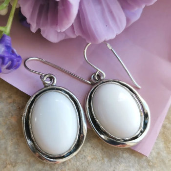 Серебряные серьги с жадеитом 01E599JD Серебряные серьги с жадеитом 01E599JD