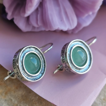 Серебряные серьги с авантюрином 01E1383AV Серебряные серьги с авантюрином 01E1383AV