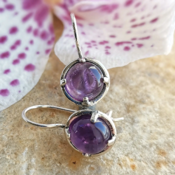 Серебряные серьги с аметистом 01E851AM Серебряные серьги с аметистом 01E851AM