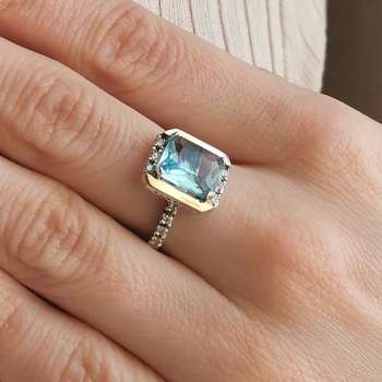 Серебряное кольцо с куб.цирконом и золотом MVR2087GCZ Серебряное кольцо с куб.цирконом и золотом MVR2087GCZ