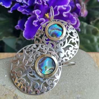 Серебряные серьги с перламутром (галиотис) и золотом MVE1037GGL Серебряные серьги с перламутром (галиотис) и золотом MVE1037GGL