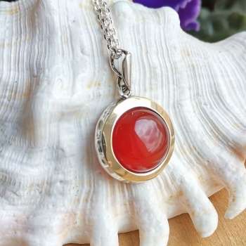 Серебряный кулон с сердоликом и золотом MVP1375GSR Серебряный кулон с сердоликом и золотом MVP1375GSR