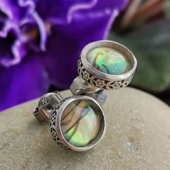 Серебряные серьги с перламутром (галиотис) DE001GL Серебряные серьги с перламутром (галиотис) DE001GL