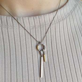 Серебряное колье с куб.цирконом и золотом MVN1828GCZ Серебряное колье с куб.цирконом и золотом MVN1828GCZ