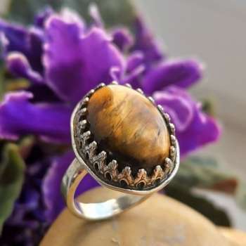 Серебряное кольцо с тигровым глазом 01R2791TE Серебряное кольцо с тигровым глазом 01R2791TE