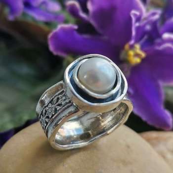 Серебряное кольцо с жемчугом 01R451PL Серебряное кольцо с жемчугом 01R451PL