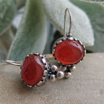 Серебряные серьги с сердоликом 01E3516SR Серебряные серьги с сердоликом 01E3516SR