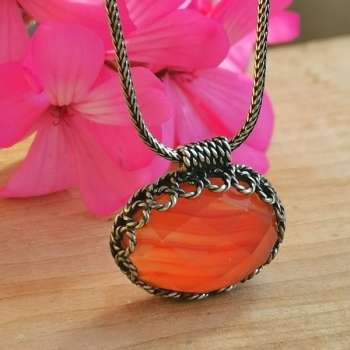 Серебряное колье с сердоликом 01N1101SR Серебряное колье с сердоликом 01N1101SR