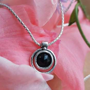 Серебряное колье с ониксом 01N426ON/2 Серебряное колье с ониксом 01N426ON/2