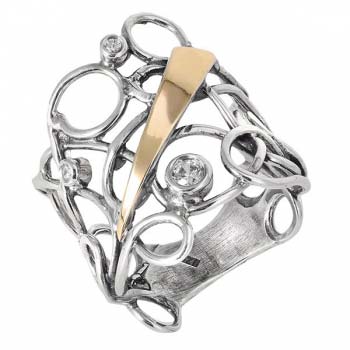 Серебряное кольцо с золотом и куб.цирконом MVR1054GCZ Серебряное кольцо с золотом и куб.цирконом MVR1054GCZ