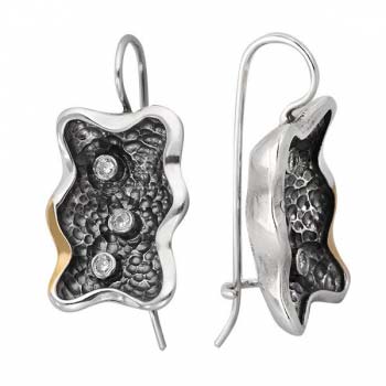 Серебряные серьги с куб.цирконом и золотом MVE593GCZ Серебряные серьги с куб.цирконом и золотом MVE593GCZ