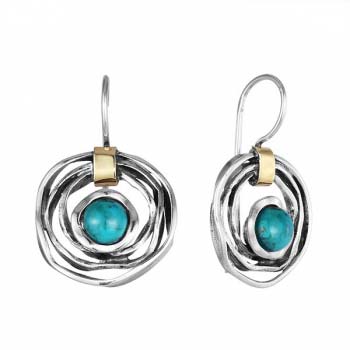 Серебряные серьги с бирюзой и золотом MVE1447GTQ Серебряные серьги с бирюзой и золотом MVE1447GTQ