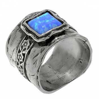 Серебряное кольцо с опалом иск. 01R438OP Серебряное кольцо с опалом иск. 01R438OP