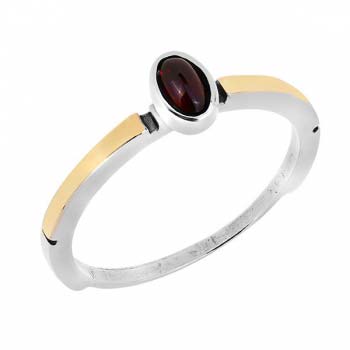 Серебряное кольцо с гранатом и золотом MVR1774GGR Серебряное кольцо с гранатом и золотом MVR1774GGR