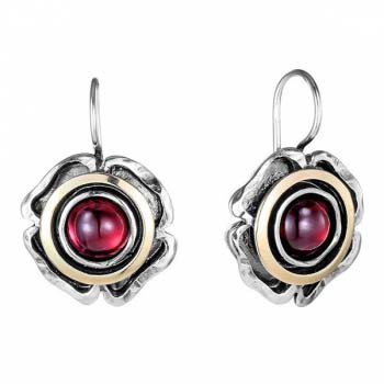 Серебряные серьги с гранатом и золотом MVE1324GGR Серебряные серьги с гранатом и золотом MVE1324GGR