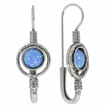 Серебряные серьги с опалом иск. 01E625OP Серебряные серьги с опалом иск. 01E625OP