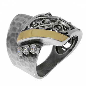 Серебряное кольцо с золотом и куб.цирконом MVR1391GCZ Серебряное кольцо с золотом и куб.цирконом MVR1391GCZ