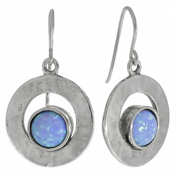 Серебряные серьги с опалом иск. 01E2651OP Серебряные серьги с опалом иск. 01E2651OP