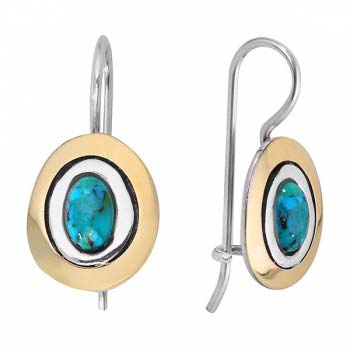 Серебряные серьги с бирюзой и золотом MVE1423GTQ Серебряные серьги с бирюзой и золотом MVE1423GTQ