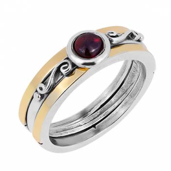 Серебряное кольцо с золотом и гранатом MVR1770/GGR Серебряное кольцо с золотом и гранатом MVR1770/GGR