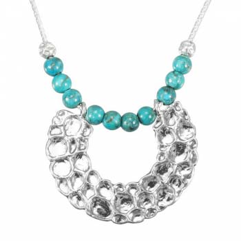 Серебряное колье с бирюзой 01N4458TQ Серебряное колье с бирюзой 01N4458TQ