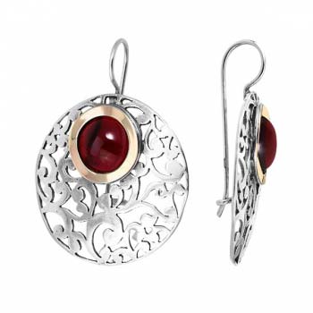 Серебряные серьги с гранатом и золотом MVE1037GGR Серебряные серьги с гранатом и золотом MVE1037GGR