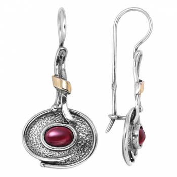 Серебряные серьги с гранатом и золотом MVE1751GGR Серебряные серьги с гранатом и золотом MVE1751GGR