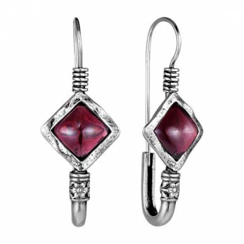 Серебряные серьги с гранатом 01E613GR Серебряные серьги с гранатом 01E613GR