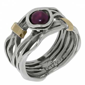 Серебряное кольцо с золотом и гранатом MVR1447GGR Серебряное кольцо с золотом и гранатом MVR1447GGR