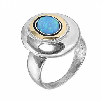 Серебряное кольцо с опалом иск. и золотом MVR1731GOP Серебряное кольцо с опалом иск. и золотом MVR1731GOP